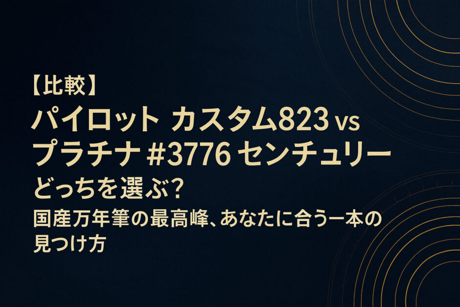【比較】パイロット カスタム823 vs プラチナ #3776 センチュリー。どっちを選ぶ？国産万年筆の最高峰、あなたに合う一本の見つけ方