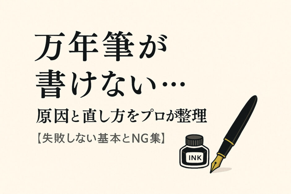 万年筆が書けない…原因と直し方をプロが整理【失敗しない基本とNG集】