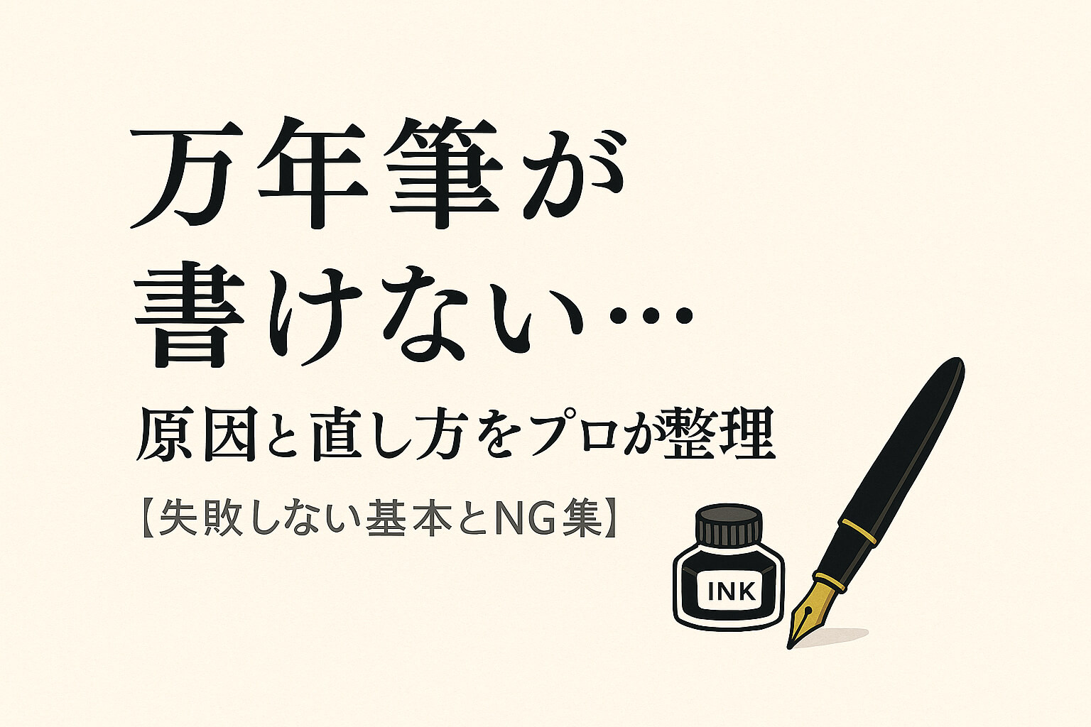 万年筆が書けない…原因と直し方をプロが整理【失敗しない基本とNG集】