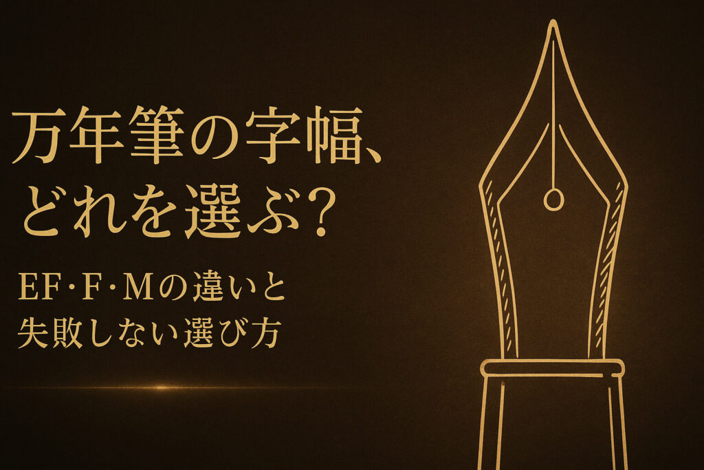 万年筆の字幅、どれを選ぶ？EF・F・Mの違いと失敗しない選び方