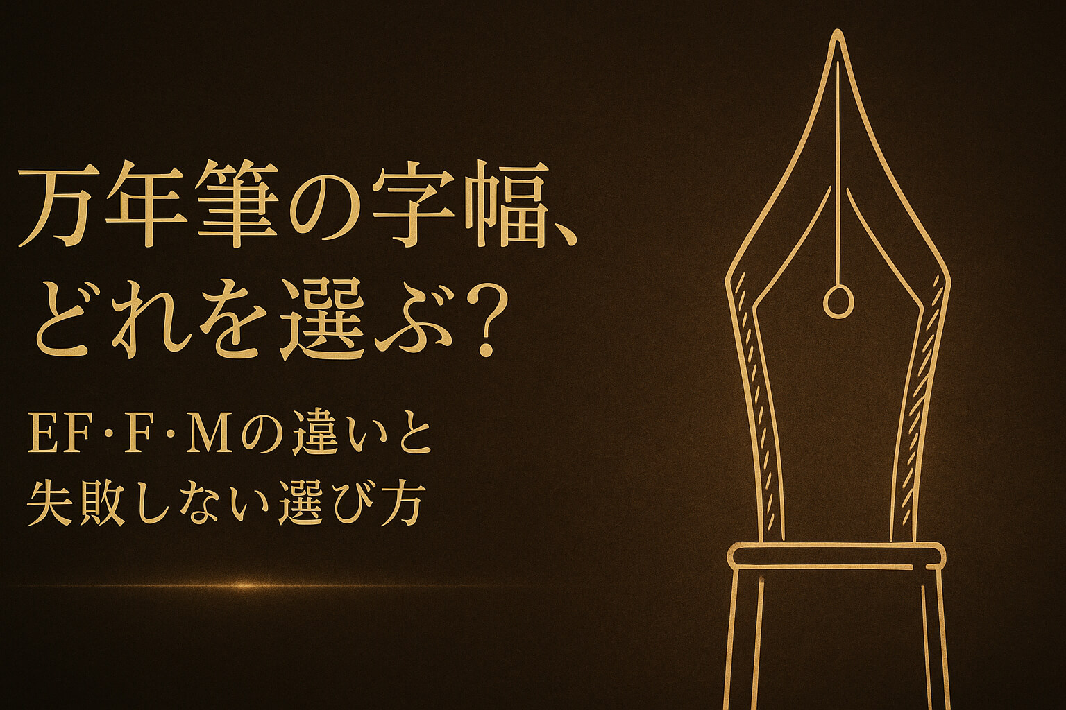万年筆の字幅、どれを選ぶ？EF・F・Mの違いと失敗しない選び方