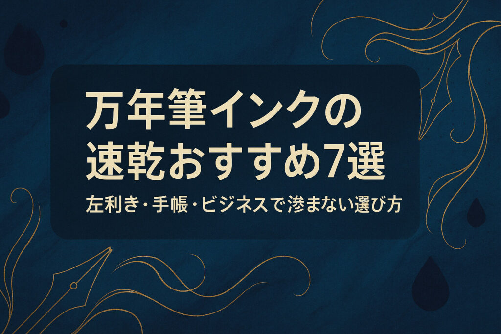 万年筆インクの速乾おすすめ7選｜左利き・手帳・ビジネスで滲まない選び方