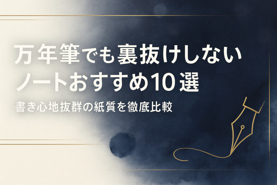 万年筆でも裏抜けしないノートおすすめ10選｜書き心地抜群の紙質を徹底比較