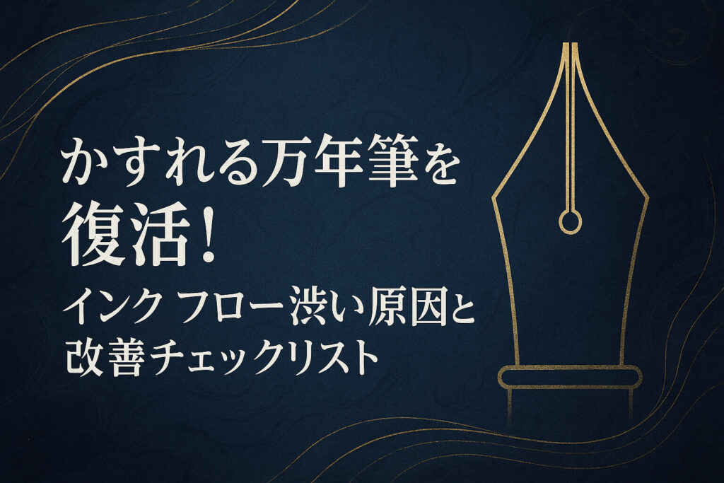 かすれる万年筆を復活！インク フロー渋い原因と改善チェックリスト