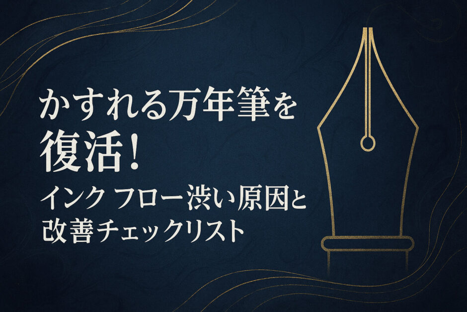 かすれる万年筆を復活！インク フロー渋い原因と改善チェックリスト