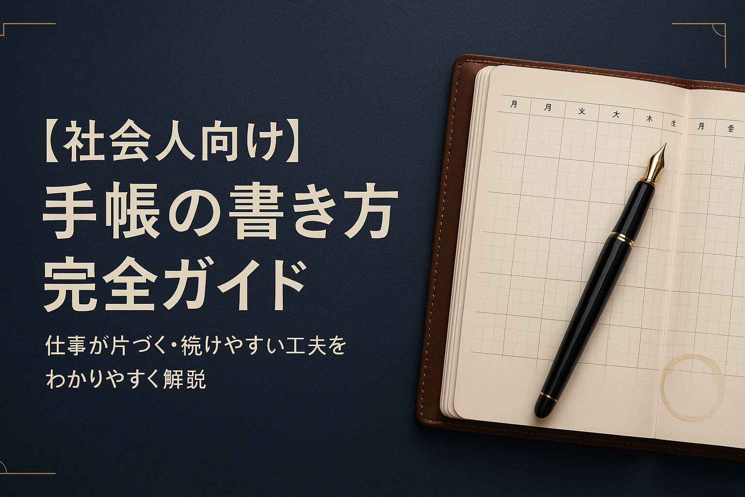 【社会人向け】手帳の書き方 完全ガイド|仕事が片づく・続けやすい工夫をわかりやすく解説
